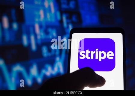 Brésil.20th décembre 2021.Sur cette photo, le logo Stripe apparaît sur un smartphone.Crédit : SOPA Images Limited/Alamy Live News Banque D'Images
