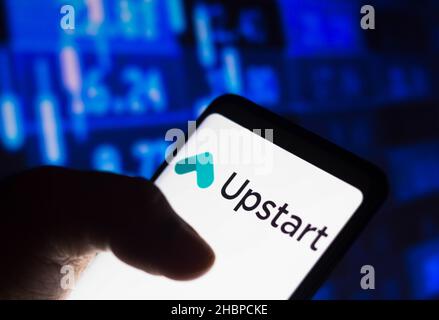 Brésil.20th décembre 2021.Dans cette illustration, le logo upstart s'affiche sur un smartphone.(Photo de Rafael Henrique/SOPA Images/Sipa USA) crédit: SIPA USA/Alay Live News Banque D'Images