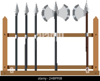 Support d'arme médiéval sur fond blanc Illustration de Vecteur
