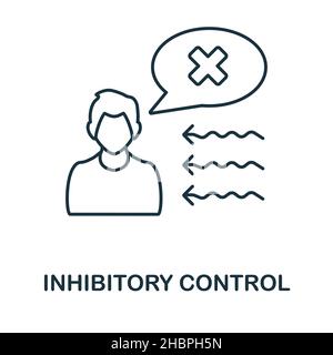Icône commande inhibitrice.Élément linéaire issu de la collecte des compétences cognitives.Signe d'icône Linear Inhibient Control pour la conception de sites Web, les infographies et bien plus encore. Illustration de Vecteur