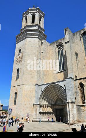 Cathédrale de Santa Maria à Gerona, Catalogne, Espagne Banque D'Images