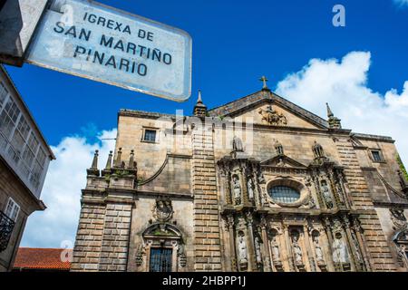 Monastère de l'église San Martiño Pinario à Praza da Inmaculada ou Acibecher à Saint-Jacques-de-Compostelle, Galice, Espagne, Europe Banque D'Images