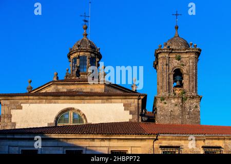 Arrière de l'église de San Pelayo de Sabugueria, construite en 1840.French Way, Way of St. James.Sabugueria, Saint-Jacques-de-Compostelle, Corogne, Galice, S. Banque D'Images