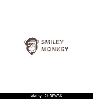 Silhouette plate avec logo Smile Monkey Illustration de Vecteur