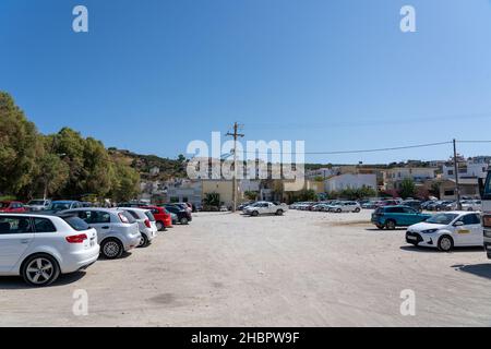 Parking à Kalives en Crète, Grèce Banque D'Images