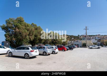 Parking à Kalives en Crète, Grèce Banque D'Images