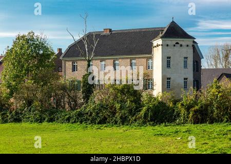 Deutschland, Monheim am Rhein, Bergisches Land, Niederbergisches Land, Niederberg,Rheinland, Nordrhein-Westfalen, NRW, Monheim-Baumberg, Haus Buergel Banque D'Images