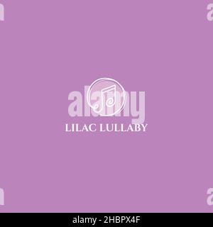 Design minimaliste plat et simple avec logo Lilac Lullaby Illustration de Vecteur