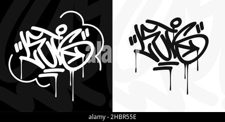 Résumé Art urbain style Graffiti Mot écrit à la main laisse l'art vectoriel d'illustration Illustration de Vecteur