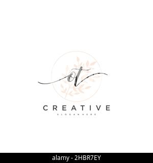 OT écriture initiale modèle géométrique minimaliste logo art vectoriel, logo pour la beauté d'affaires, la mode, et d'autres art Illustration de Vecteur