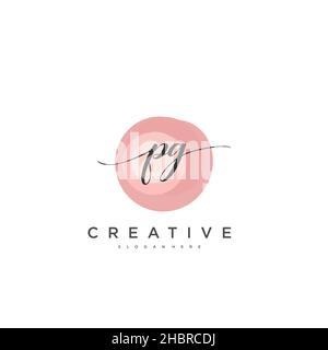 PG écriture initiale modèle géométrique minimaliste de logo art vectoriel, logo pour la beauté d'affaires, la mode, et d'autres art Illustration de Vecteur
