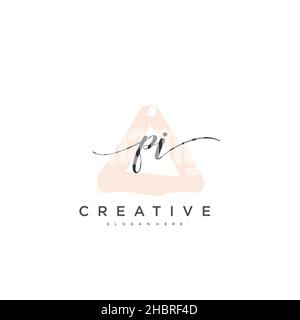 Pi écriture initiale modèle géométrique minimaliste logo art vectoriel, logo pour la beauté d'affaires, la mode, et d'autres art Illustration de Vecteur