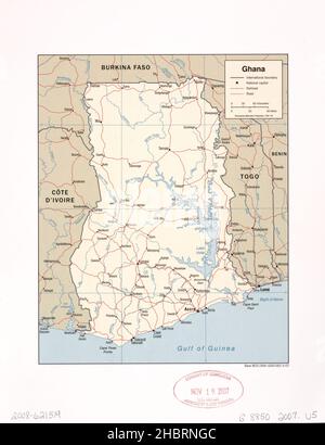 Carte du Ghana ca.2007 Banque D'Images