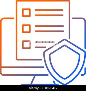 Icône de vecteur linéaire de gradient de cyber-politique Illustration de Vecteur