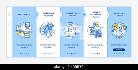 Modèle d'intégration bleu et blanc des idées de routine du matin Illustration de Vecteur