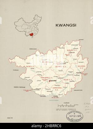 1960s carte des divisions administratives de la Chine ca.1969 Banque D'Images