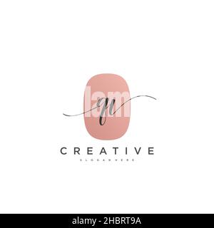 QV écriture initiale modèle géométrique minimaliste de logo art vectoriel, logo pour la beauté d'affaires, la mode, et d'autres art Illustration de Vecteur