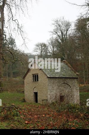 La maison de pompage dans le domaine du château de Croft, Herefordshire, Angleterre, Royaume-Uni. Banque D'Images