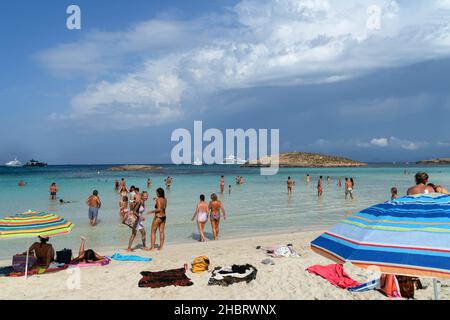 Platja de ses Illetes, Balearis Islands, Formentera, Espagne Banque D'Images