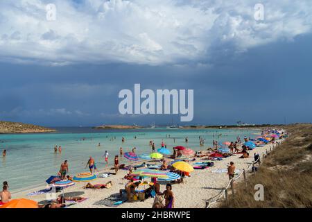 Platja de ses Illetes, Balearis Islands, Formentera, Espagne Banque D'Images