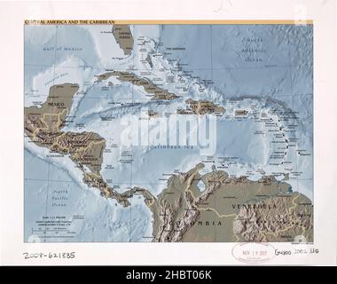 Carte de l'Amérique centrale et des Caraïbes ca.2002 Banque D'Images