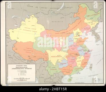 La carte des divisions administratives au niveau de la province de la Chine communiste ca.1967 Banque D'Images