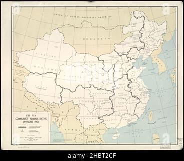 La Chine, les divisions administratives communistes ca.1953 Banque D'Images