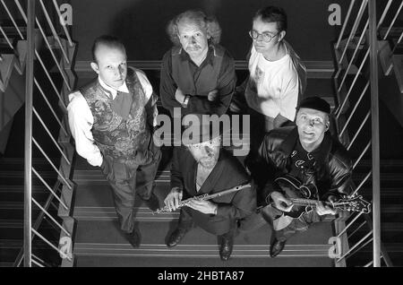 Le groupe britannique de rock progressif Jethro Tull 1992 s'y alignent. Banque D'Images