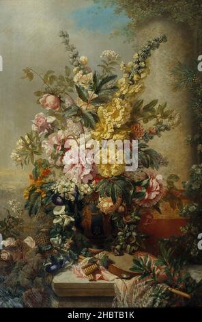 Josep Mirabent - Grand vase avec fleurs Banque D'Images