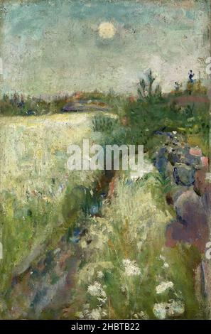 Fleurs Meadow at Veierland - 1887 - huile sur toile incollata su cartoncino 44 x 66,5 cm - Munch Edvard Banque D'Images
