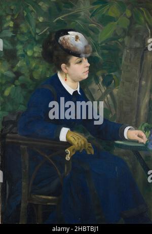 Femme dans un jardin - Femme à la mouette - 1868 - huile sur toile 105,5 x 73,4 cm - Renoir Auguste Banque D'Images