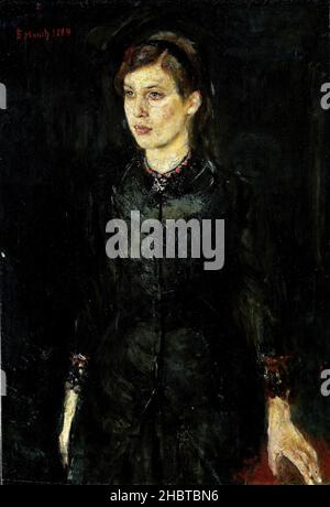 Inger en noir - 1884 - huile sur toile 97 x 67 cm - Munch Edvard Banque D'Images