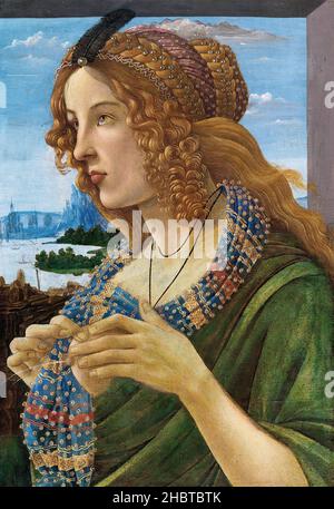 Portrait allégorique d'une dame - Simonetta Vespucci  - pas de date - huile sur toile 58,5 x 40,5 cm - Botticelli Sandro Banque D'Images