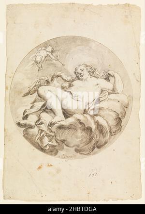 Francesco Saverio Mergolo - projet pour un plafond Fresco - Leda et le cygne Banque D'Images