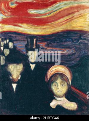 Anxiété - 1894 - huile sur toile 94 x 74 cm - Munch Edvard Banque D'Images