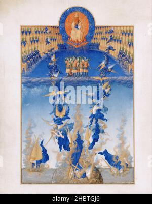 Fères Limbourg - Tès richesses heures du duc de Berry - chute des anges rebelles Banque D'Images