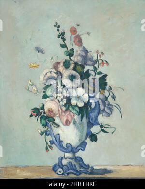 Fleurs dans un vase rococo - 1876 - huile sur toile 73 x 59,8 cm - Cézanne Paul Banque D'Images