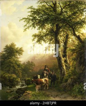 Paysage italien - 1848 - huile sur toile 64 x 55 cm - Koekkoek Barend Cornelis Banque D'Images