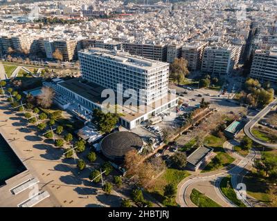 Vue aérienne de l'hôtel Macédoine Palace à Thessalonique, Grèce Banque D'Images