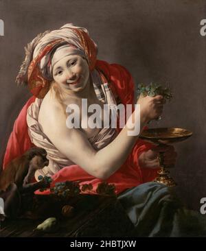 Hendrick ter Brugghen (néerlandais - Bacchante avec une Ape Banque D'Images