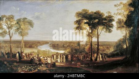 Angleterre, Richmond Hill, à l’occasion de l’anniversaire du Prince Regent - 1819 - huile sur toile 180 x 334,6 cm - Turner Joseph Malbord William Banque D'Images