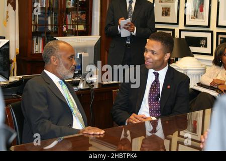 Jesse Jackson, Jr. Et René Préval ca.10 mai 2007 Banque D'Images