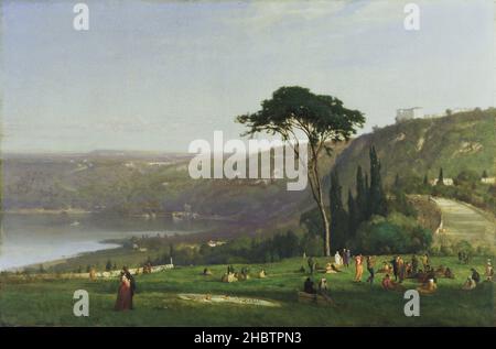 Lac Albano - 1869 - huile sur toile 77,1 x 115,2 cm - Inness George Banque D'Images