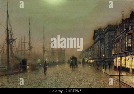 Grimshaw John Atkinson - Collection privée - Reekie, Glasgow - 1880c.- huile sur toile 60,8 x 91,6 cm - Banque D'Images