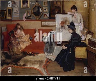 En studio - 1888 - huile sur toile 106,7 x 135,9 cm - Stevens Alfred Banque D'Images