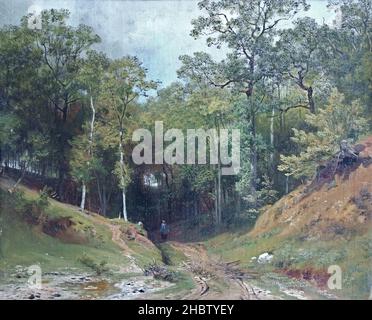 Formis Achille - Collection privée - la strada per il bosco - 1870c.- huile sur toile 38,5 x 47,5 cm - Banque D'Images