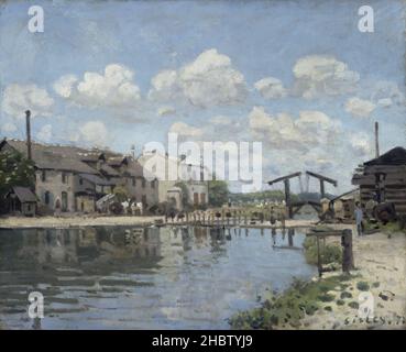 Le canal Saint Martin - 1872 - huile sur toile 38 x 46,5 cm - Sisley Alfred Banque D'Images