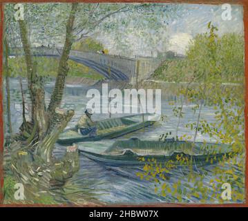 Pêche en pêche au printemps, le Pont de Clichy - Asnières - 1887 - huile sur toile 50,5 × 60 cm - vg08Van Gogh Vincent Banque D'Images