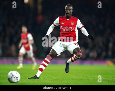 Nicolas Pepe d'Arsenal en action lors du quart de finale de la Carabao Cup au stade Emirates, Londres.Date de la photo: Mardi 21 décembre 2021. Banque D'Images