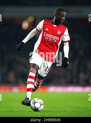 Nicolas Pepe d'Arsenal en action lors du quart de finale de la Carabao Cup au stade Emirates, Londres.Date de la photo: Mardi 21 décembre 2021. Banque D'Images